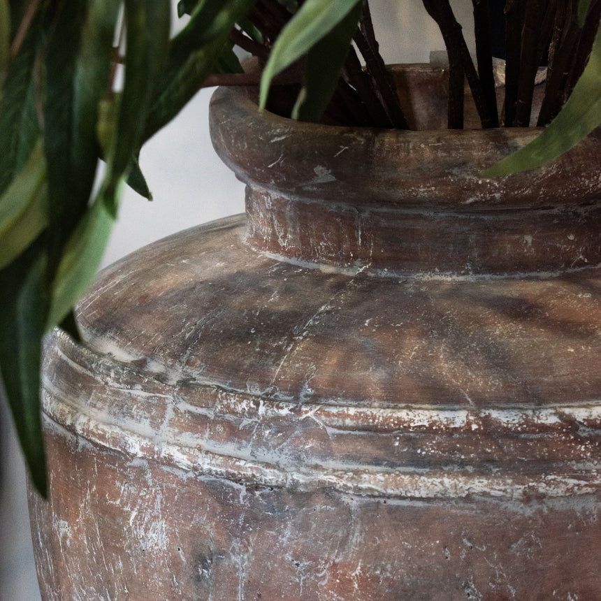 Small Italian Inspired Brown Water Pot Style Indoor Planter