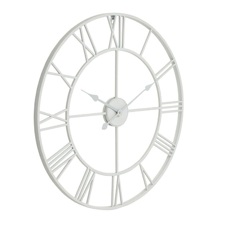 70cm White Skeleton Roman Numeral Wall Clock - Modern Wall Clocks UK Luxury Home Decor Garden & Outdoor And Gifts