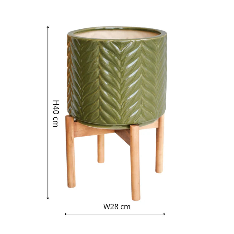 Aspen Indoor Planter & Plant Pot Olive - Ceramic