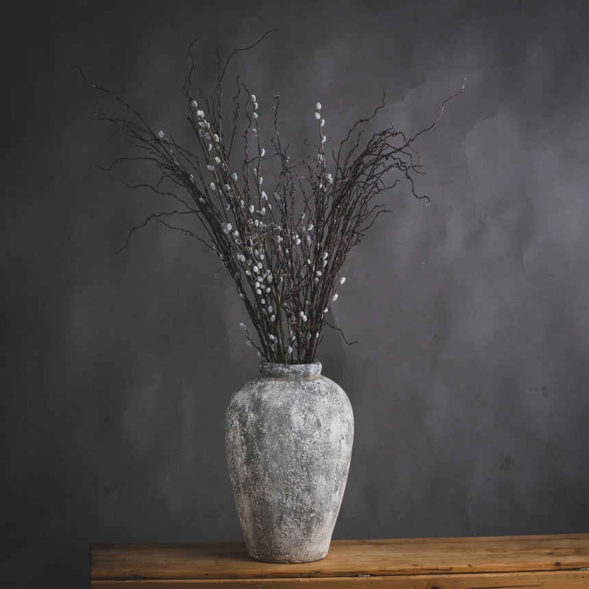 Aged Stone Tall Ceramic Vase - Decor Sanctuary UK curated collection of luxury home decor