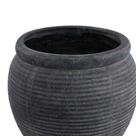 Amalfi Grey Rimmed Large Plant Pot - Decor Sanctuary UK curated collection of luxury home decor