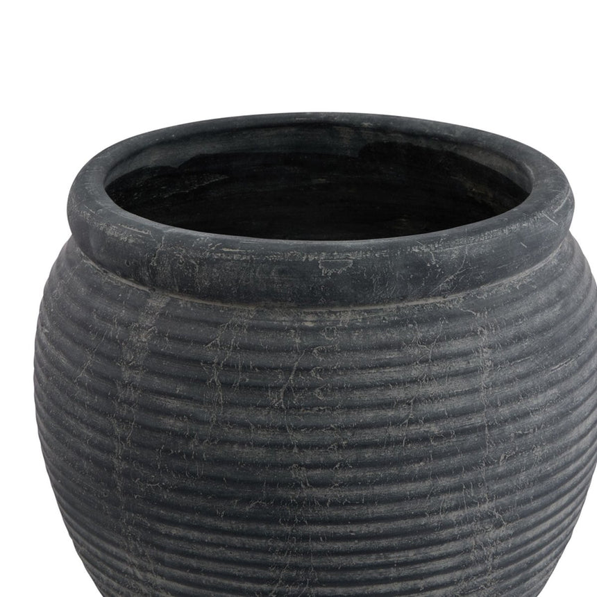 Amalfi Grey Rimmed Large Plant Pot - Decor Sanctuary UK curated collection of luxury home decor