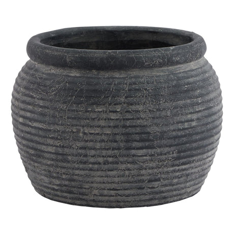 Amalfi Grey Rimmed Large Plant Pot - Decor Sanctuary UK curated collection of luxury home decor
