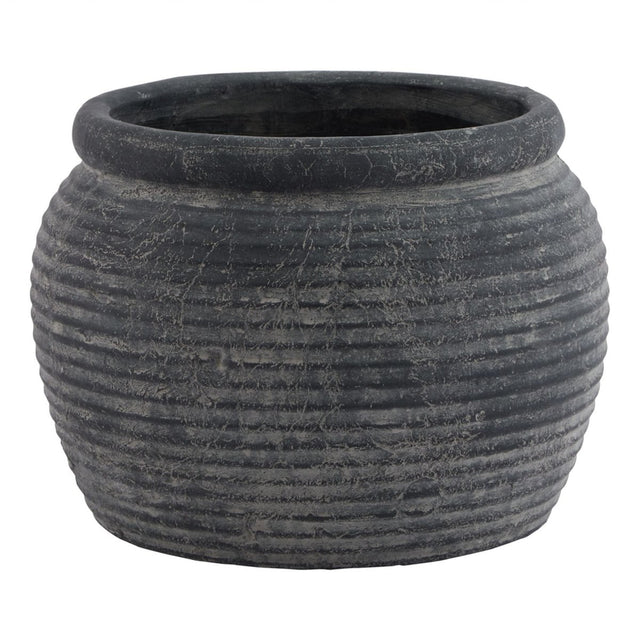 Amalfi Grey Rimmed Large Plant Pot - Decor Sanctuary UK curated collection of luxury home decor