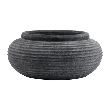 Amalfi Grey Round Ribbed Planter - Decor Sanctuary UK curated collection of luxury home decor
