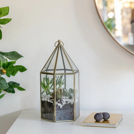 Antique Brass Glass House Terrarium Luxury Home Decor Garden & Outdoor And Gifts