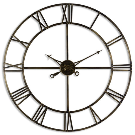 Antique Brass Large 100cm Skeleton Clock Roman Numerals - Modern Wall Clocks UK Luxury Home Decor Garden & Outdoor And Gifts