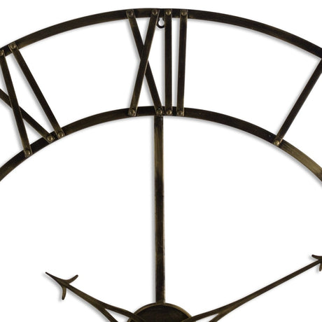 Antique Brass Large 100cm Skeleton Clock Roman Numerals - Modern Wall Clocks UK Luxury Home Decor Garden & Outdoor And Gifts