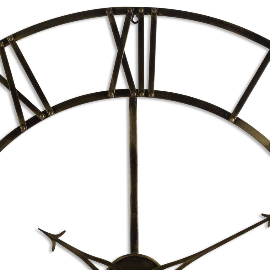 Antique Brass Large 100cm Skeleton Clock Roman Numerals - Modern Wall Clocks UK Luxury Home Decor Garden & Outdoor And Gifts
