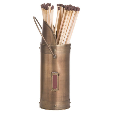 Antique Bronze Match Holder With Striker inc. 60 Matches Luxury Home Decor Garden & Outdoor And Gifts