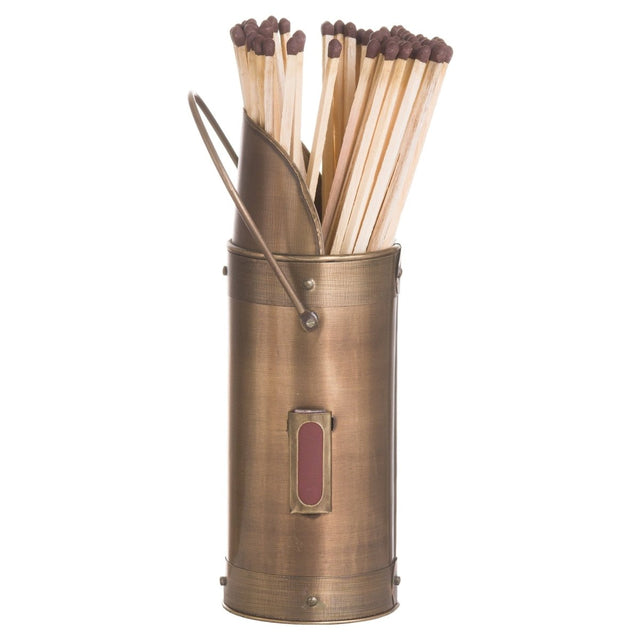 Antique Bronze Match Holder With Striker inc. 60 Matches Luxury Home Decor Garden & Outdoor And Gifts