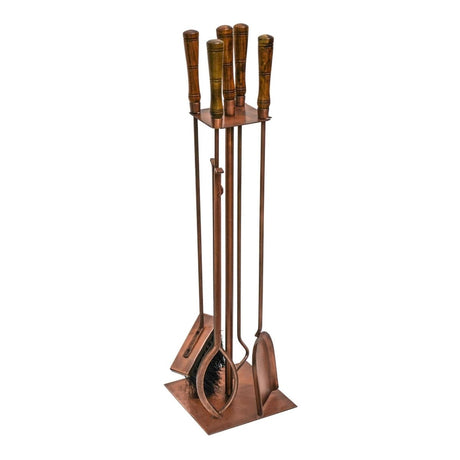 Antique Copper Fireside Companion Set H74cm W20.5cm Luxury Home Decor Garden & Outdoor And Gifts