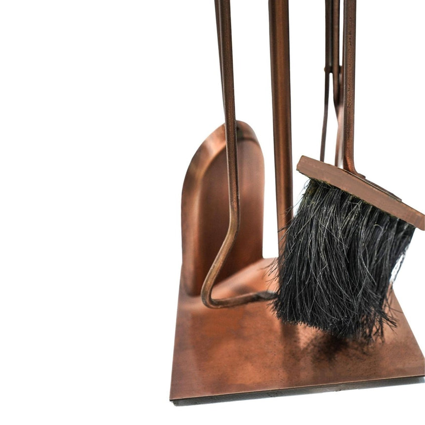Antique Copper Fireside Companion Set H74cm W20.5cm Luxury Home Decor Garden & Outdoor And Gifts