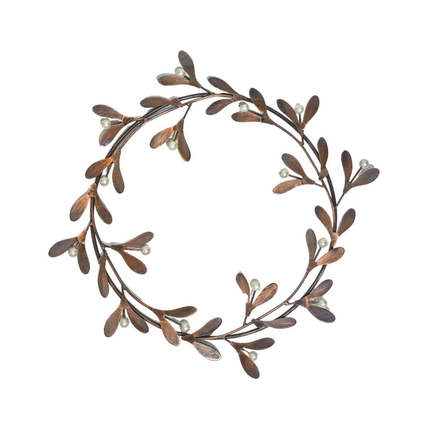 Antique Gold Mistletoe Wreath D32cm Luxury Home Decor Garden & Outdoor And Gifts