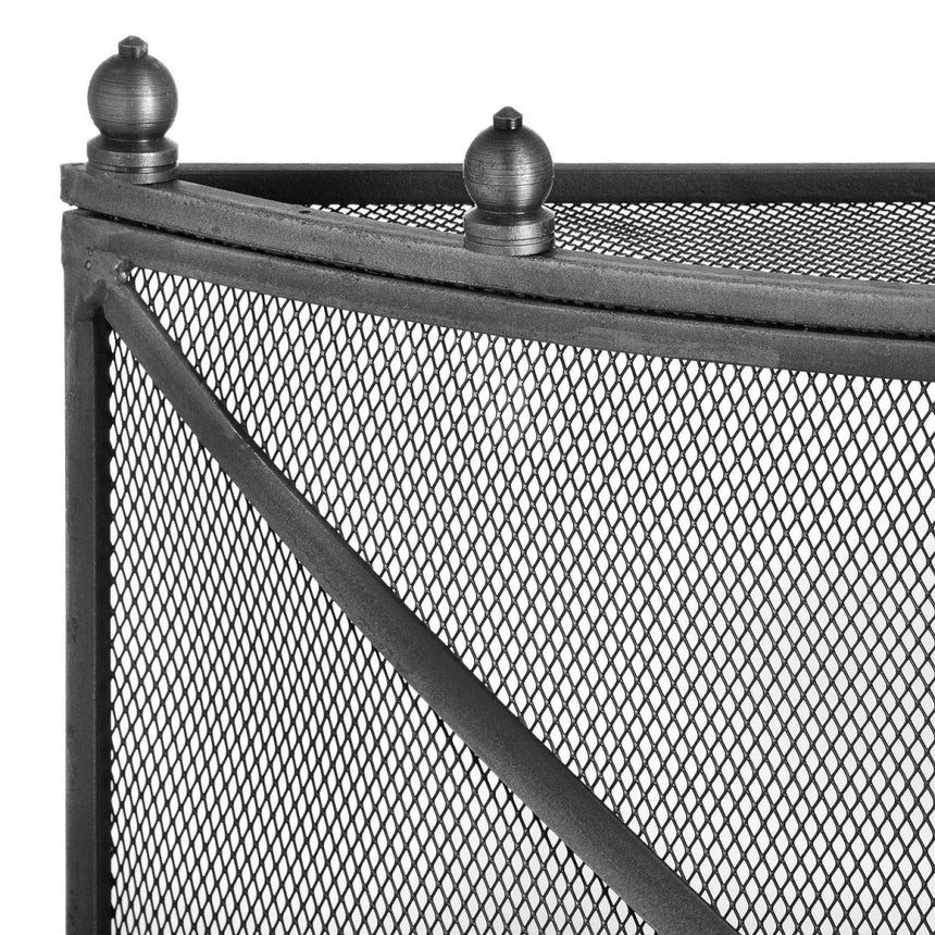 Antique Pewter Finish Curved Mesh Fire and Wood Stove Guard Luxury Home Decor Garden & Outdoor And Gifts