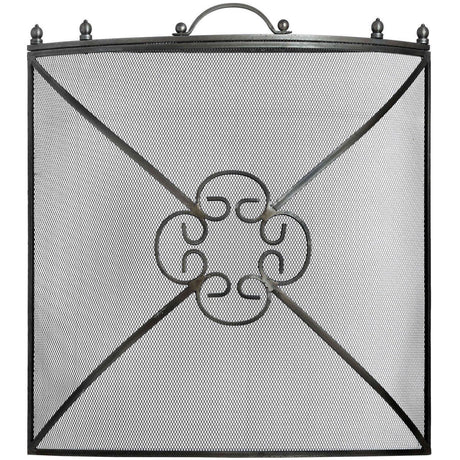 Antique Pewter Finish Curved Mesh Fire and Wood Stove Guard Luxury Home Decor Garden & Outdoor And Gifts