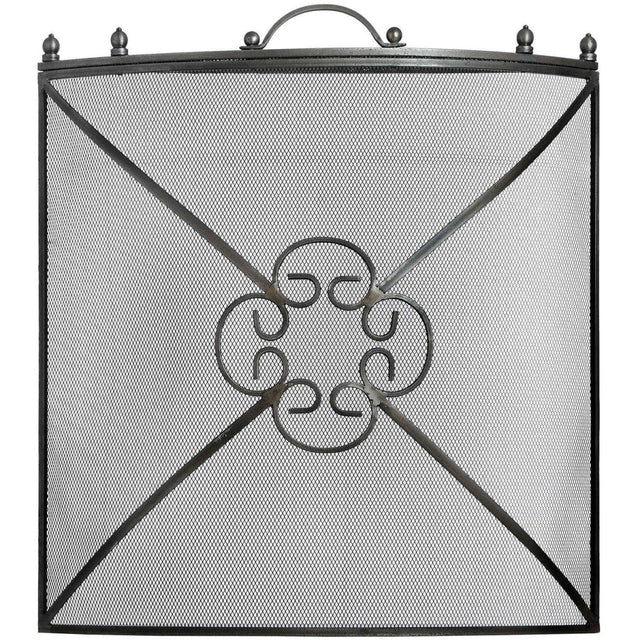 Antique Pewter Finish Curved Mesh Fire and Wood Stove Guard Luxury Home Decor Garden & Outdoor And Gifts