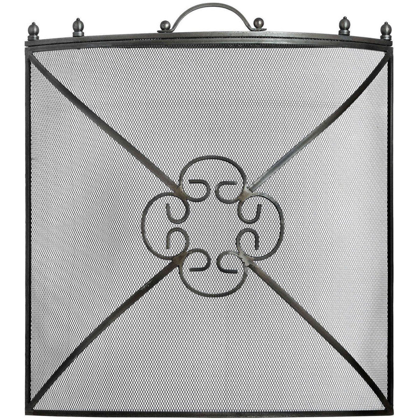 Antique Pewter Finish Curved Mesh Fire and Wood Stove Guard Luxury Home Decor Garden & Outdoor And Gifts