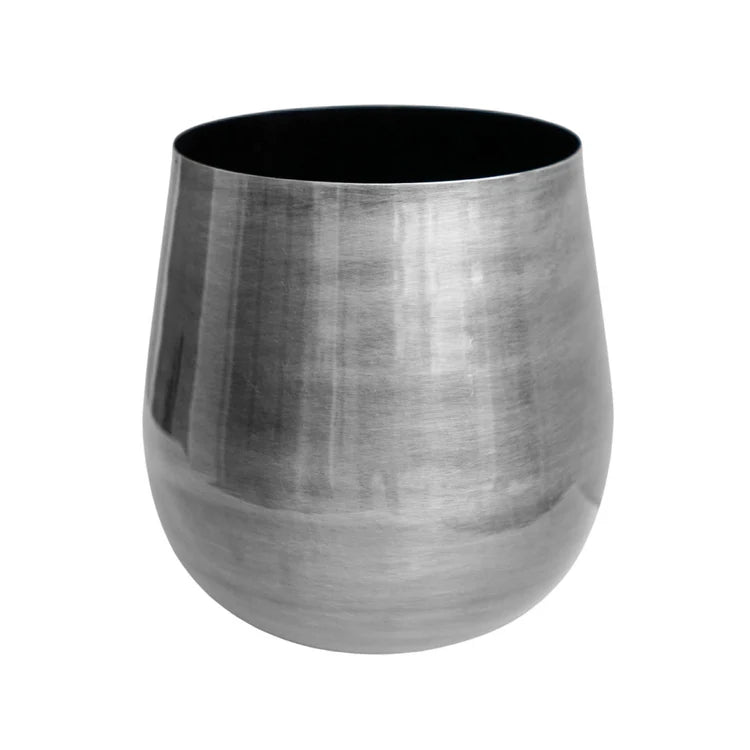 Antique Pewter Finish Indoor Planter - Bell Bottomed Shape Luxury Home Decor Garden & Outdoor And Gifts