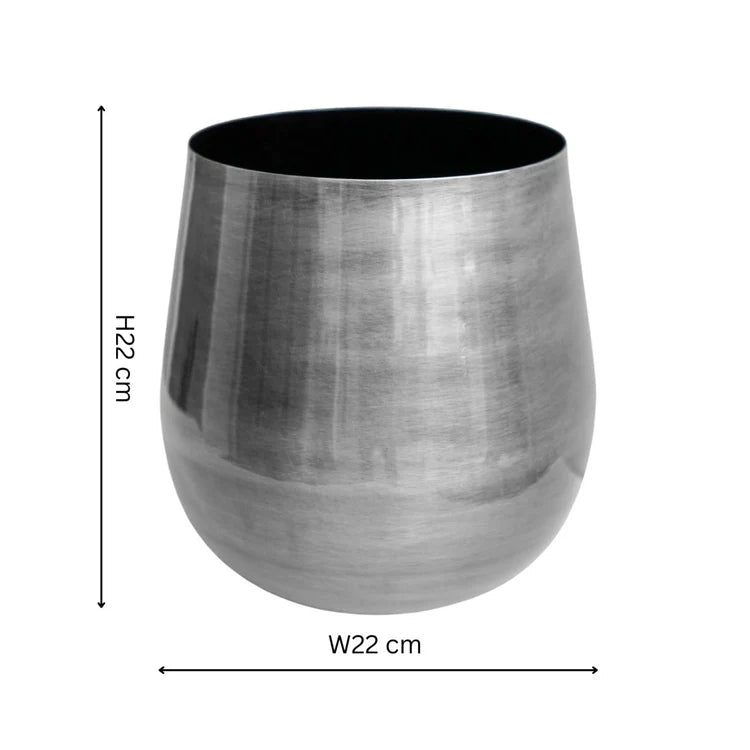 Antique Pewter Finish Indoor Planter - Bell Bottomed Shape Luxury Home Decor Garden & Outdoor And Gifts