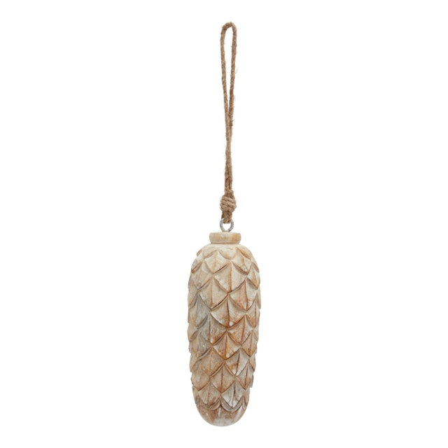 Antique White Wash Large Pine Cone Bauble - Decor Sanctuary UK curated collection of luxury home decor