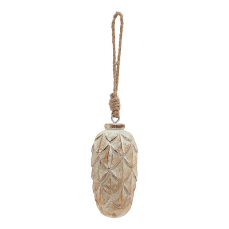 Antique White Wash Pine Cone Bauble - Decor Sanctuary UK curated collection of luxury home decor