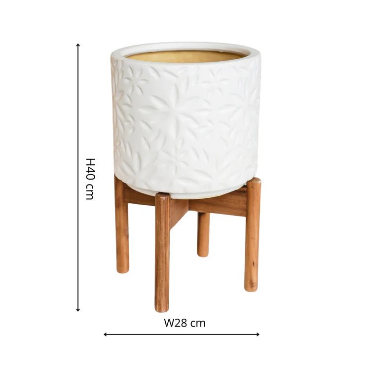 Aspen Indoor Planter & Plant Pot White - Ceramic Quality Home Decor Garden & Outdoor Living and Gifts