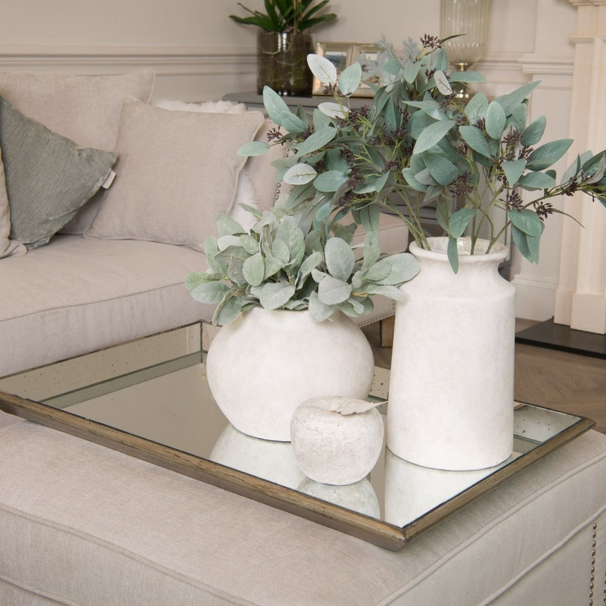 Astor Distressed Large Mirrored Tray With Wooden Detailing AC - Trays - Decor Sanctuary UK curated collection of luxury home decor
