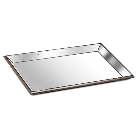 Astor Distressed Large Mirrored Tray With Wooden Detailing AC - Trays - Decor Sanctuary UK curated collection of luxury home decor