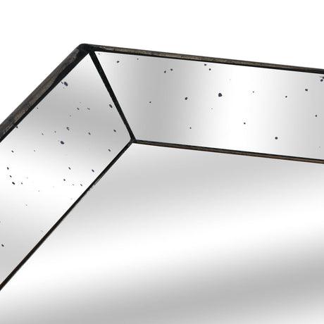Astor Distressed Mirrored Square Tray W/Wooden Detailing Lge AC - Trays - Decor Sanctuary UK curated collection of luxury home decor