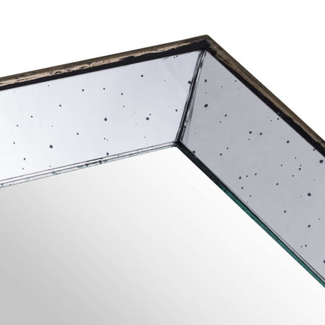 Astor Distressed Mirrored Square Tray W/Wooden Detailing Sml AC - Trays - Decor Sanctuary UK curated collection of luxury home decor