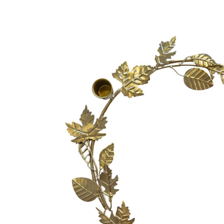 Autumn Wreath Candle Holder Centrepiece Gold H8cm D30cm Luxury Home Decor Garden & Outdoor And Gifts
