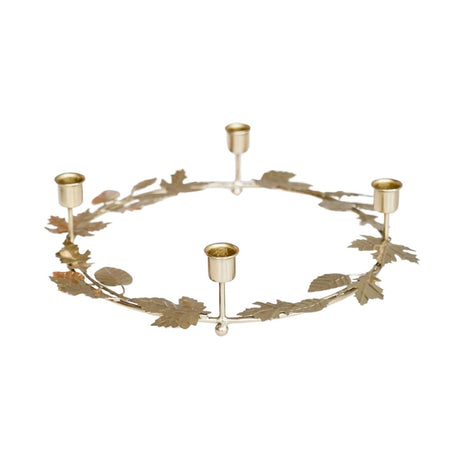 Autumn Wreath Candle Holder Centrepiece Gold H8cm D30cm Luxury Home Decor Garden & Outdoor And Gifts
