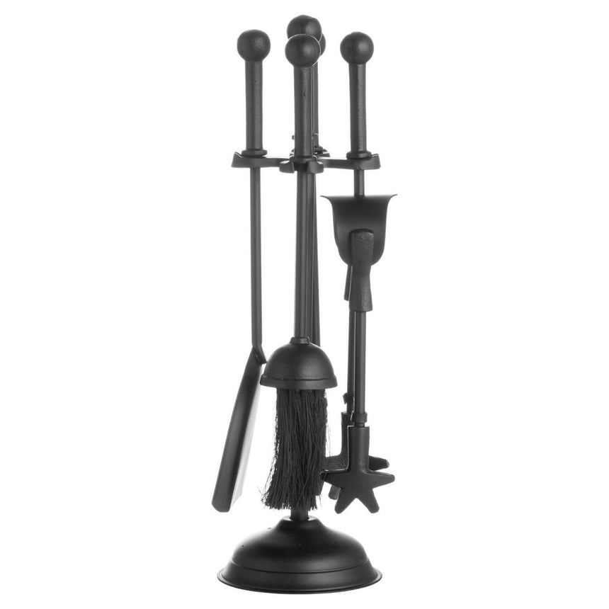 Traditional Ball - Topped Matt Black Fireplace 4 Piece Companion Set Luxury Home Decor Garden & Outdoor And Gifts