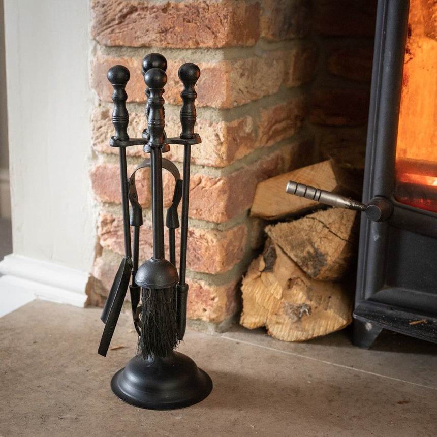 Small Matt Black Duchess Top Fireside 4 Piece Companion Set Luxury Home Decor Garden & Outdoor And Gifts