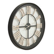 Black Framed Skeleton Clock Roman Numerals 80cm - Modern Wall Clocks UK Luxury Home Decor Garden & Outdoor And Gifts