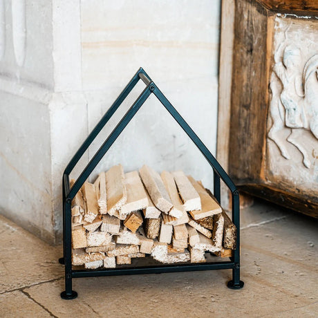 Black House Kindling Holder 33cm Luxury Home Decor Garden & Outdoor And Gifts