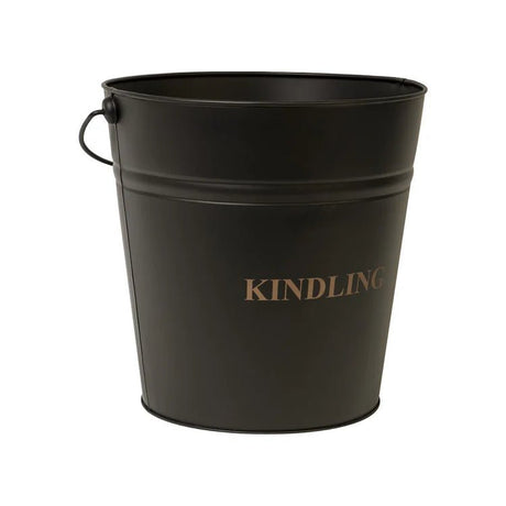 Black Kindling Bucket 30cm Luxury Home Decor Garden & Outdoor And Gifts