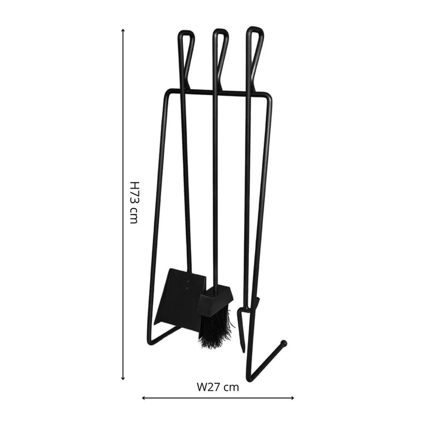 Black Linear Companion Set H73cm W27cm Luxury Home Decor Garden & Outdoor And Gifts