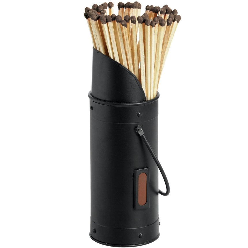 Contemporary Matt Black Match Holder With Striker inc. 60 Matches Luxury Home Decor Garden & Outdoor And Gifts