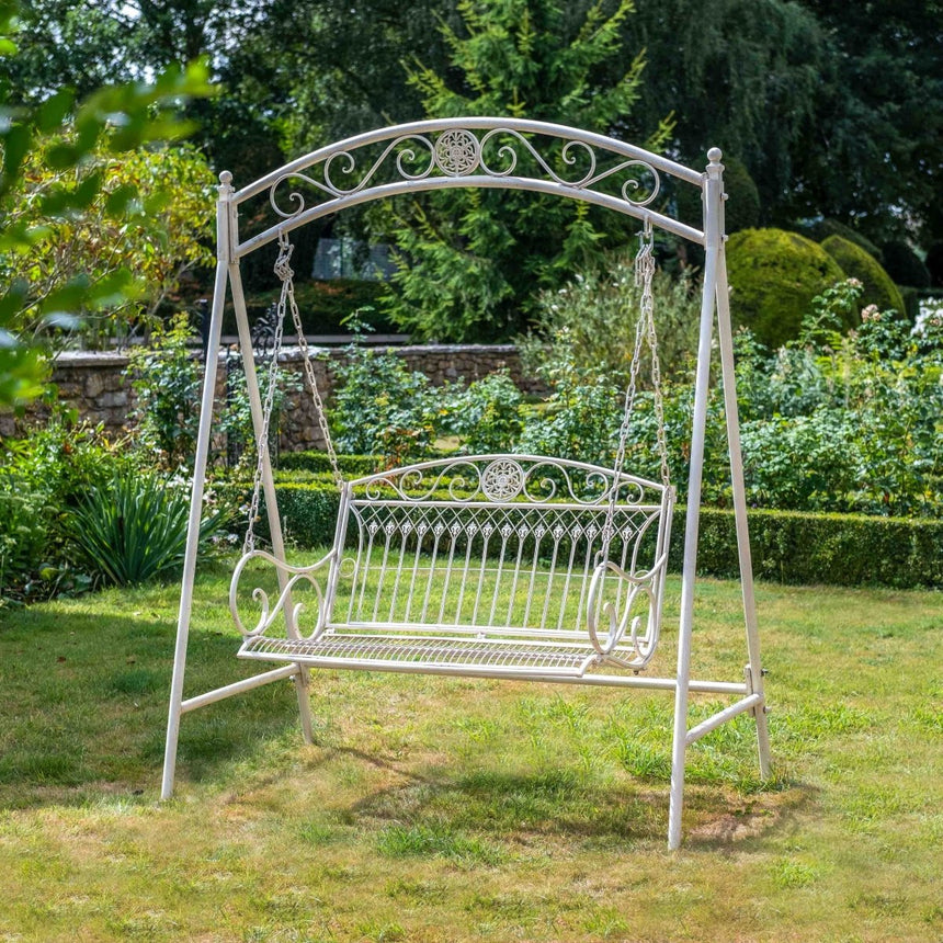 Blaisdon Cream Garden Swing Seat - Antique English Country Garden Style Quality Home Decor Garden & Outdoor Living and Gifts