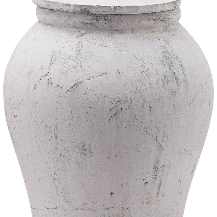 Bloomville Large Stone Finish Ceramic Ginger Jar - Stone Ceramic Vases UK Luxury Home Decor Garden & Outdoor And Gifts