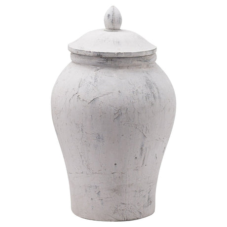 Bloomville Large Stone Finish Ceramic Ginger Jar - Stone Ceramic Vases UK Luxury Home Decor Garden & Outdoor And Gifts