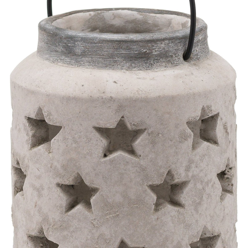Bloomville Large Stone Star Lantern - Candle Lanterns UK Luxury Home Decor Garden & Outdoor And Gifts