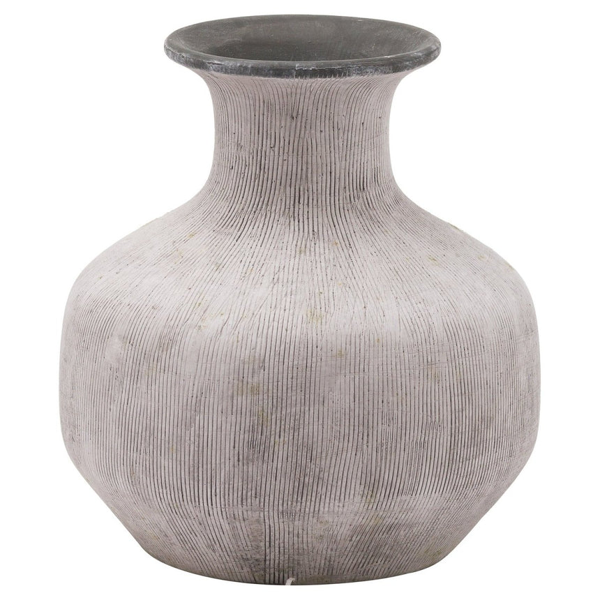Bloomville Squat Stone Finish Ceramic Vase - Stone Ceramic Vases UK Luxury Home Decor Garden & Outdoor And Gifts