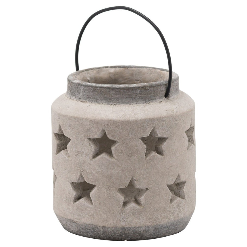 Bloomville Stone Star Lantern - Candle Lanterns UK Luxury Home Decor Garden & Outdoor And Gifts