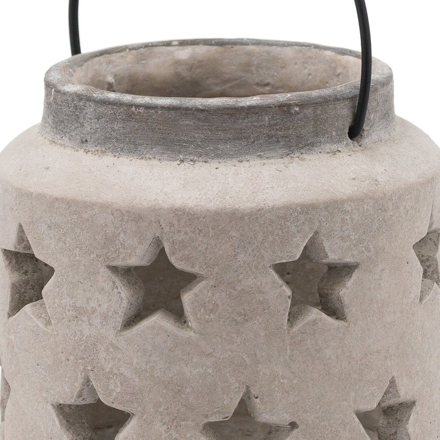 Bloomville Stone Star Lantern - Candle Lanterns UK Luxury Home Decor Garden & Outdoor And Gifts