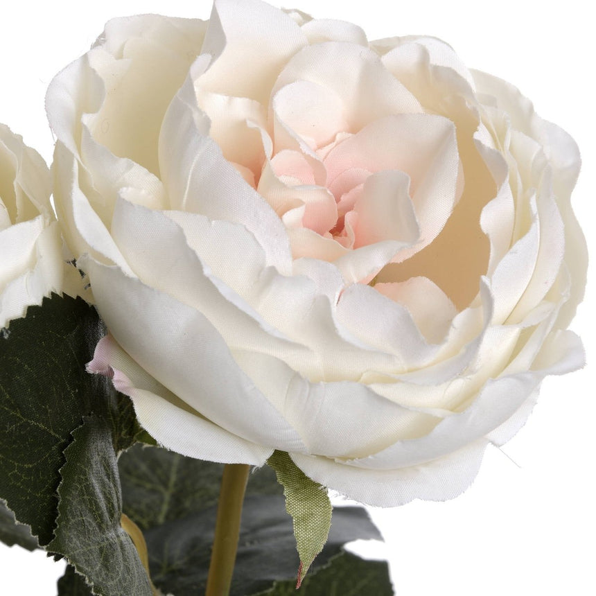 Blush Garden Rose - Realistic Artificial Flower Single Stem Luxury Home Decor Garden & Outdoor And Gifts