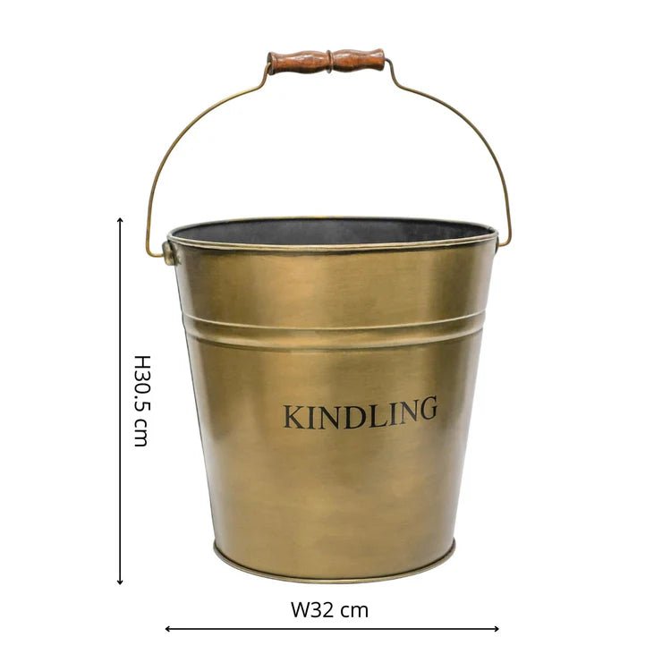 Brass Kindling Bucket H30.5Cm W30.5Cm Luxury Home Decor Garden & Outdoor And Gifts