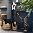 Beautiful Bronze Handcrafted Trio of Logs Bucket, Kinding Bucket and Matches Holder Luxury Home Decor Garden & Outdoor And Gifts